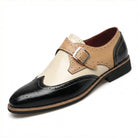 Perforated high shine monk strap dress shoe, view 1