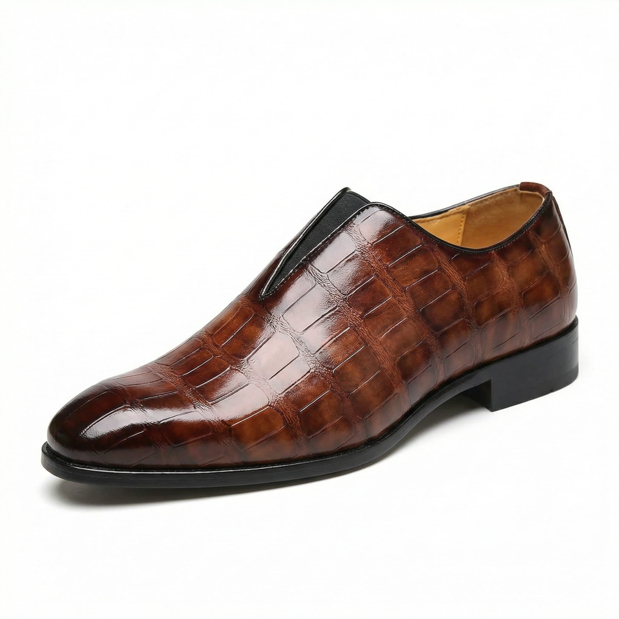 Croc embossed vegan leather loafer, view 1