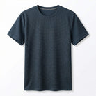 Relaxed waffle knit crew neck tee in navy