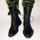 Structured leather lace up ankle boot, view 9