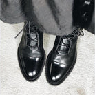 Structured leather lace up ankle boot, view 3