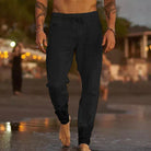 Lightweight elastic waist summer pant in black