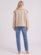 Pea Coat Womens Oversized Double Breasted Wool Blend Notch Collar