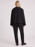 Pea Coat Womens Oversized Double Breasted Wool Blend Notch Collar