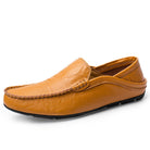 Fold down heel vegan leather travel loafer in camel
