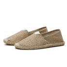 Slip on linen canvas espadrille loafer in khaki
