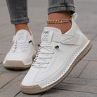 Spacious toe box lightweight everyday sneaker in white