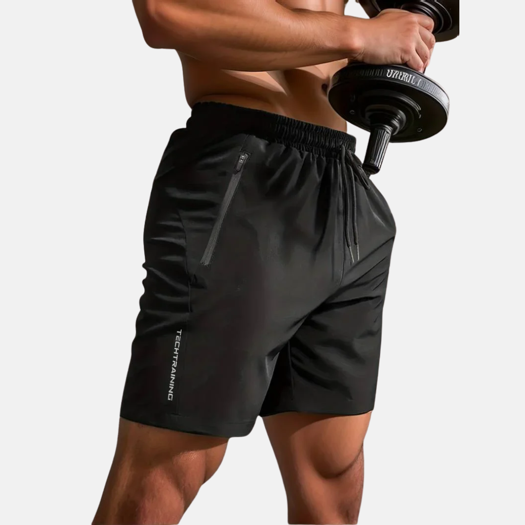 Men's Athletic Gym Shorts with Zip Pocket
