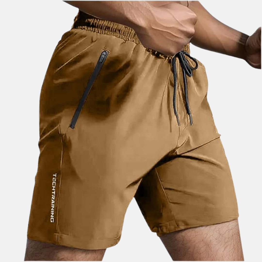 Men's Athletic Gym Shorts with Zip Pocket