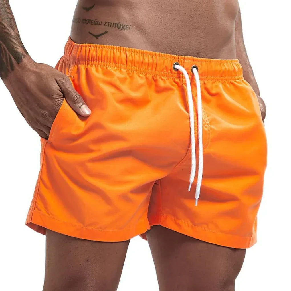 Men's Beach Swimming Shorts Elastic Drawstring