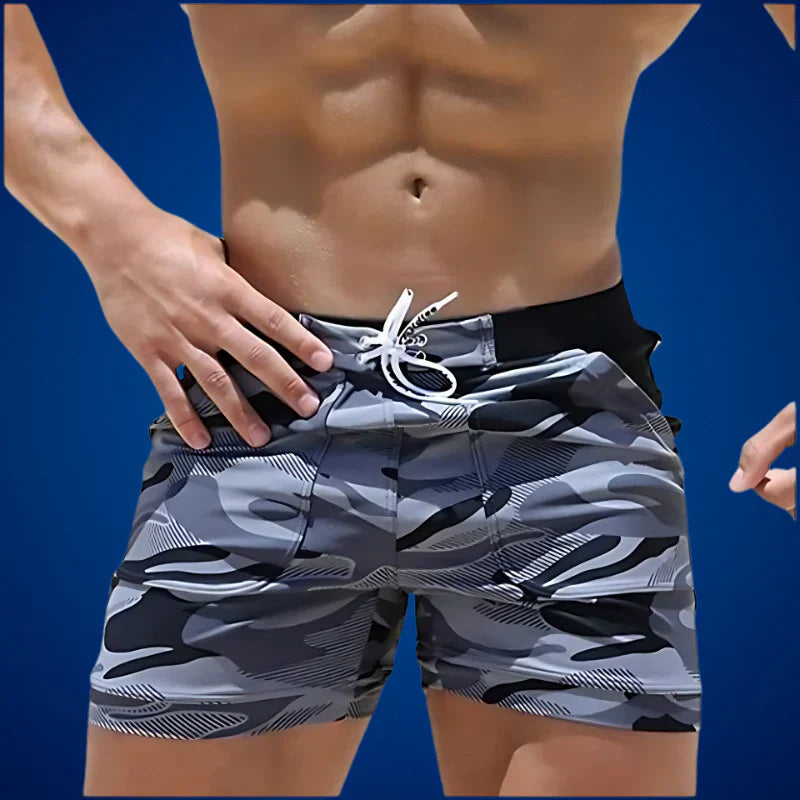 Men's Camo Swimming Shorts Beach Drawstring