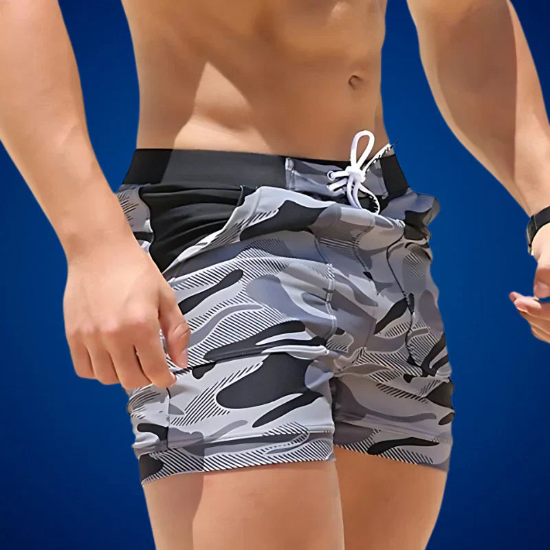 Men's Camo Swimming Shorts Beach Drawstring