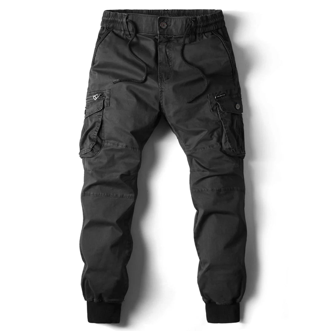 Men's Cargo Jogger Pants Multi-Pocket Elastic Waist