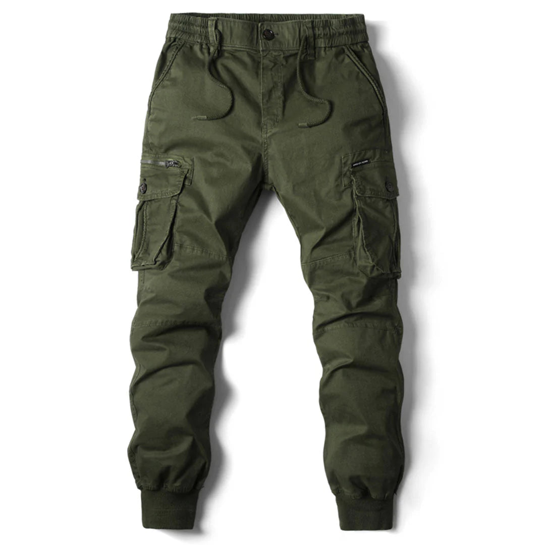 Men's Cargo Jogger Pants Multi-Pocket Elastic Waist