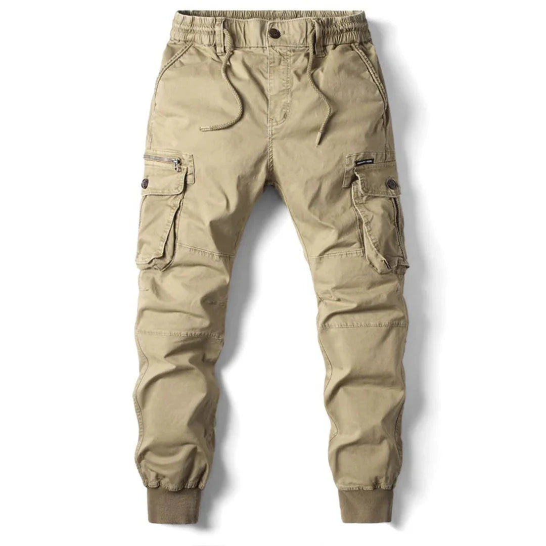 Men's Cargo Jogger Pants Multi-Pocket Elastic Waist