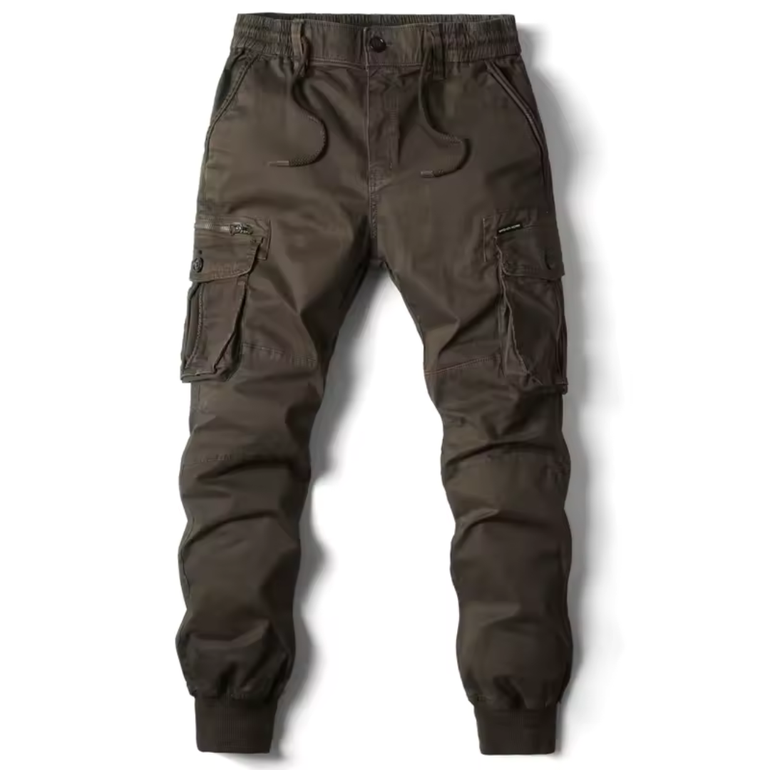Men's Cargo Jogger Pants Multi-Pocket Elastic Waist