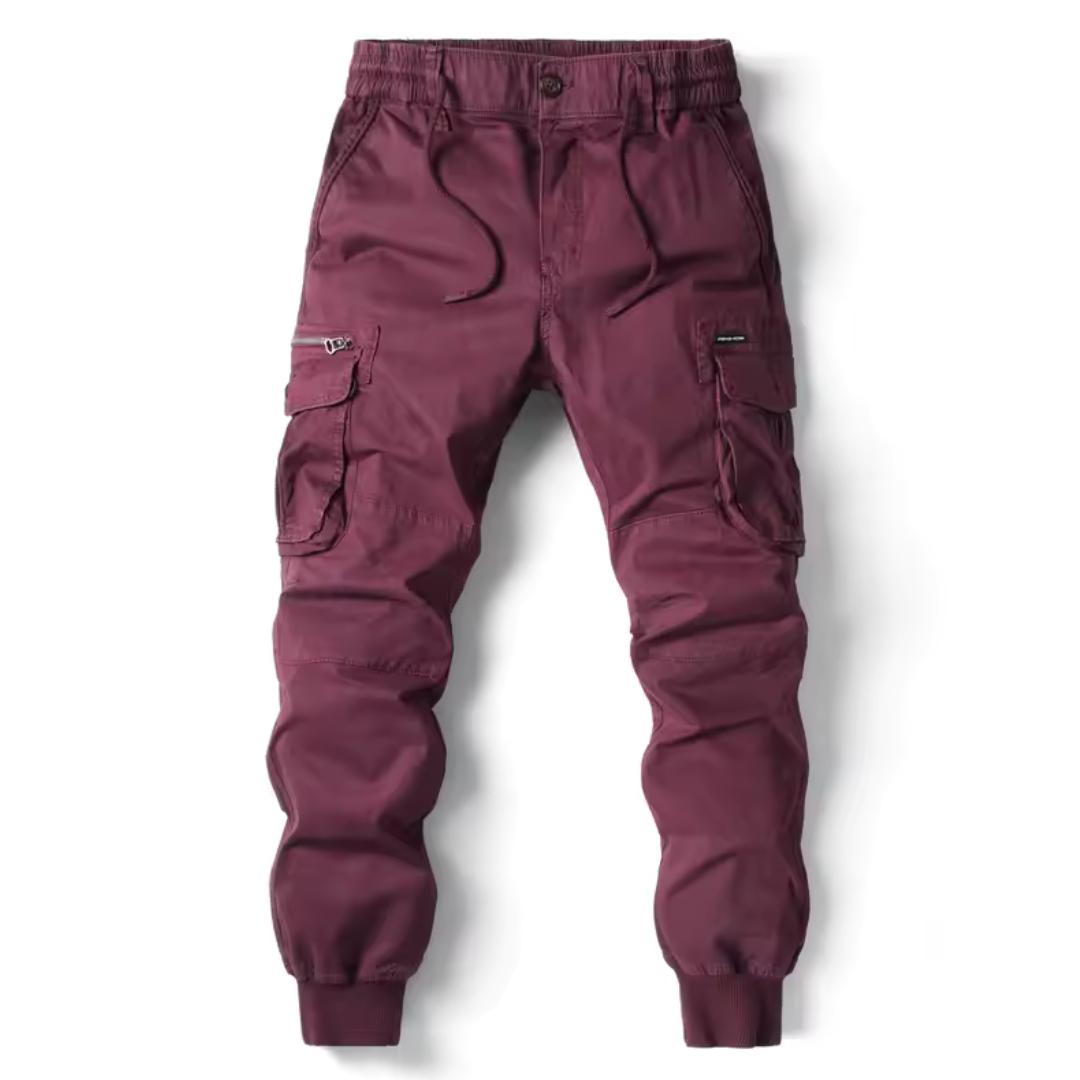 Men's Cargo Jogger Pants Multi-Pocket Elastic Waist