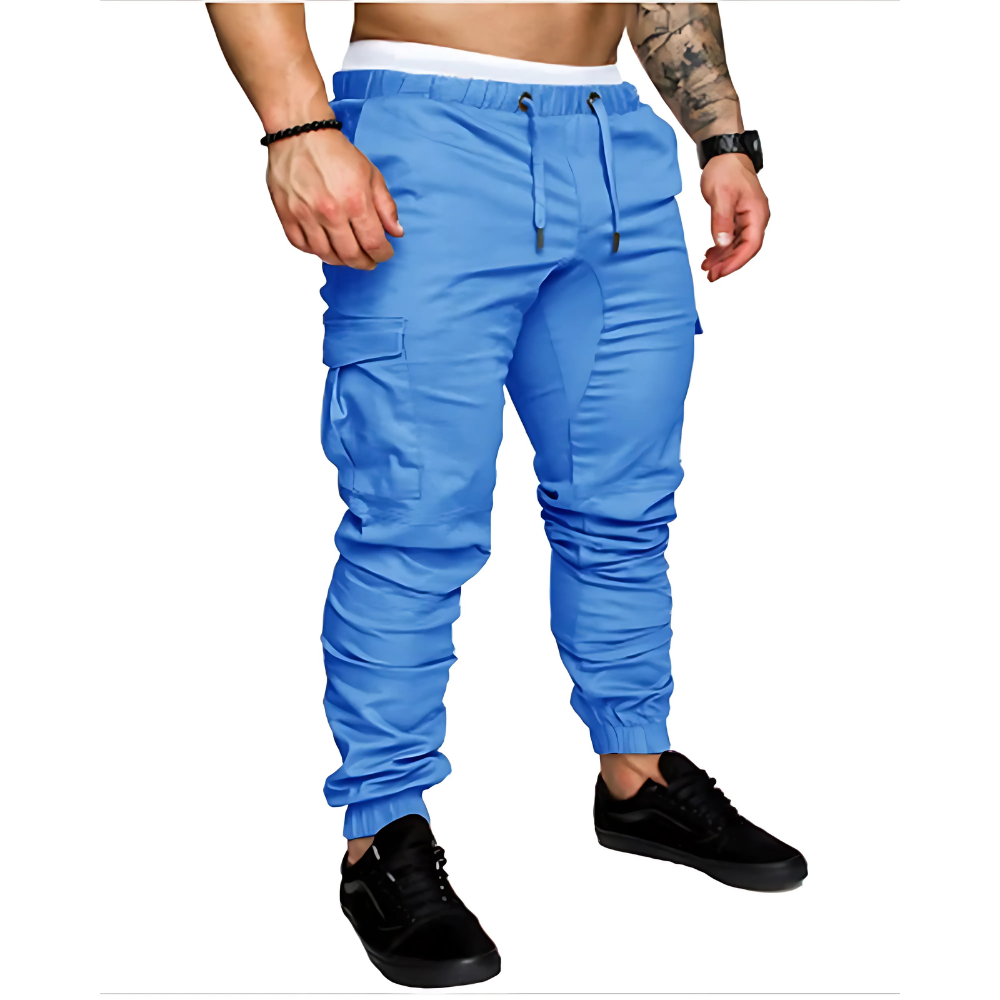 Men's Cargo Jogger Pants with Multi-Pocket Tapered Fit