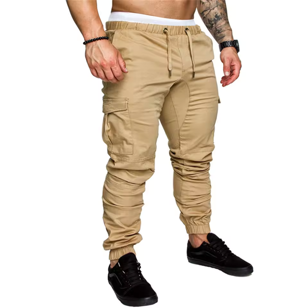 Men's Cargo Jogger Pants with Multi-Pocket Tapered Fit