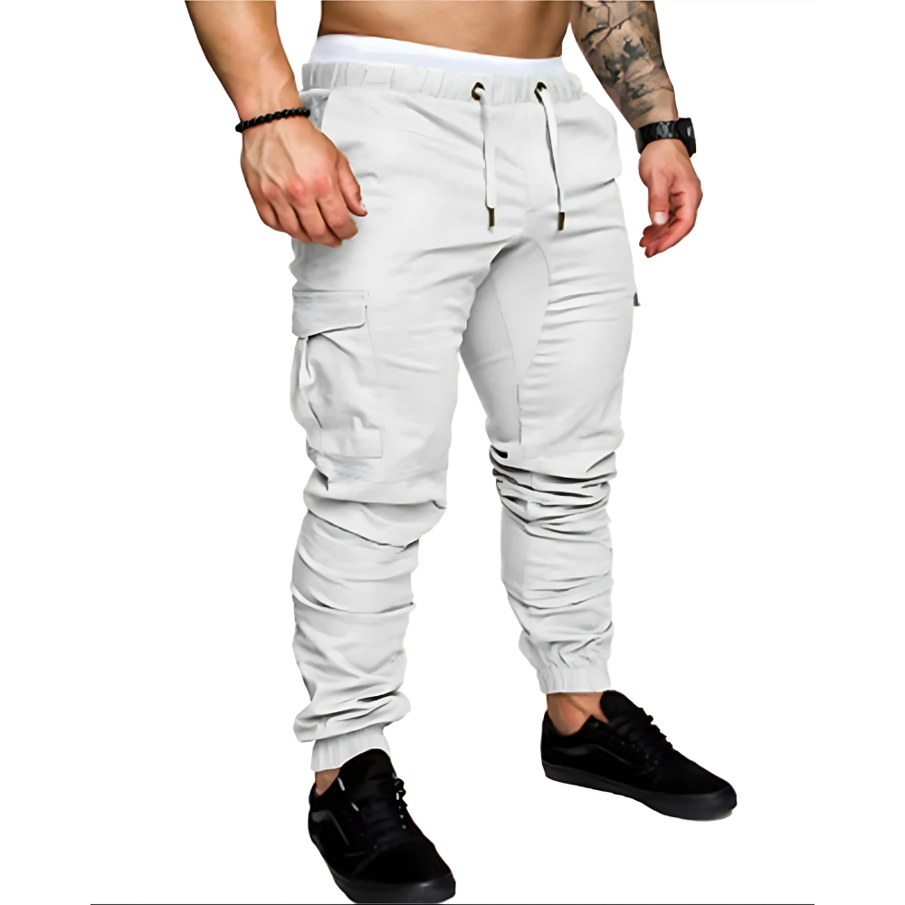 Men's Cargo Jogger Pants with Multi-Pocket Tapered Fit