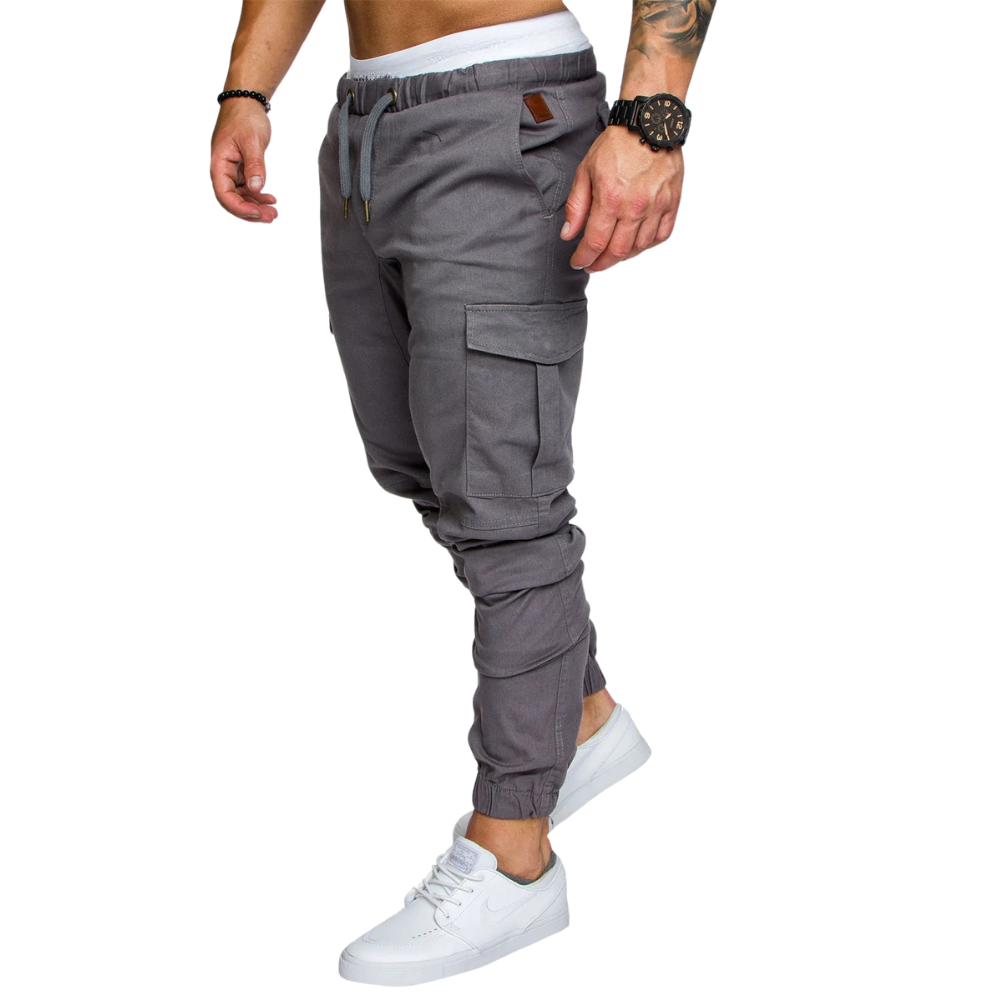 Men's Cargo Jogger Pants with Multi-Pocket Tapered Fit