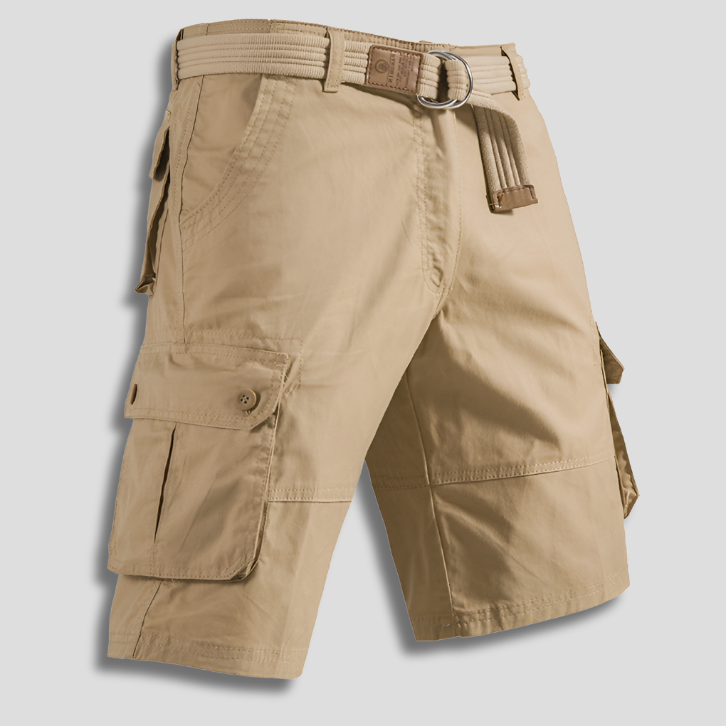 Men's Cargo Shorts Bermuda Multi-Pocket Belted