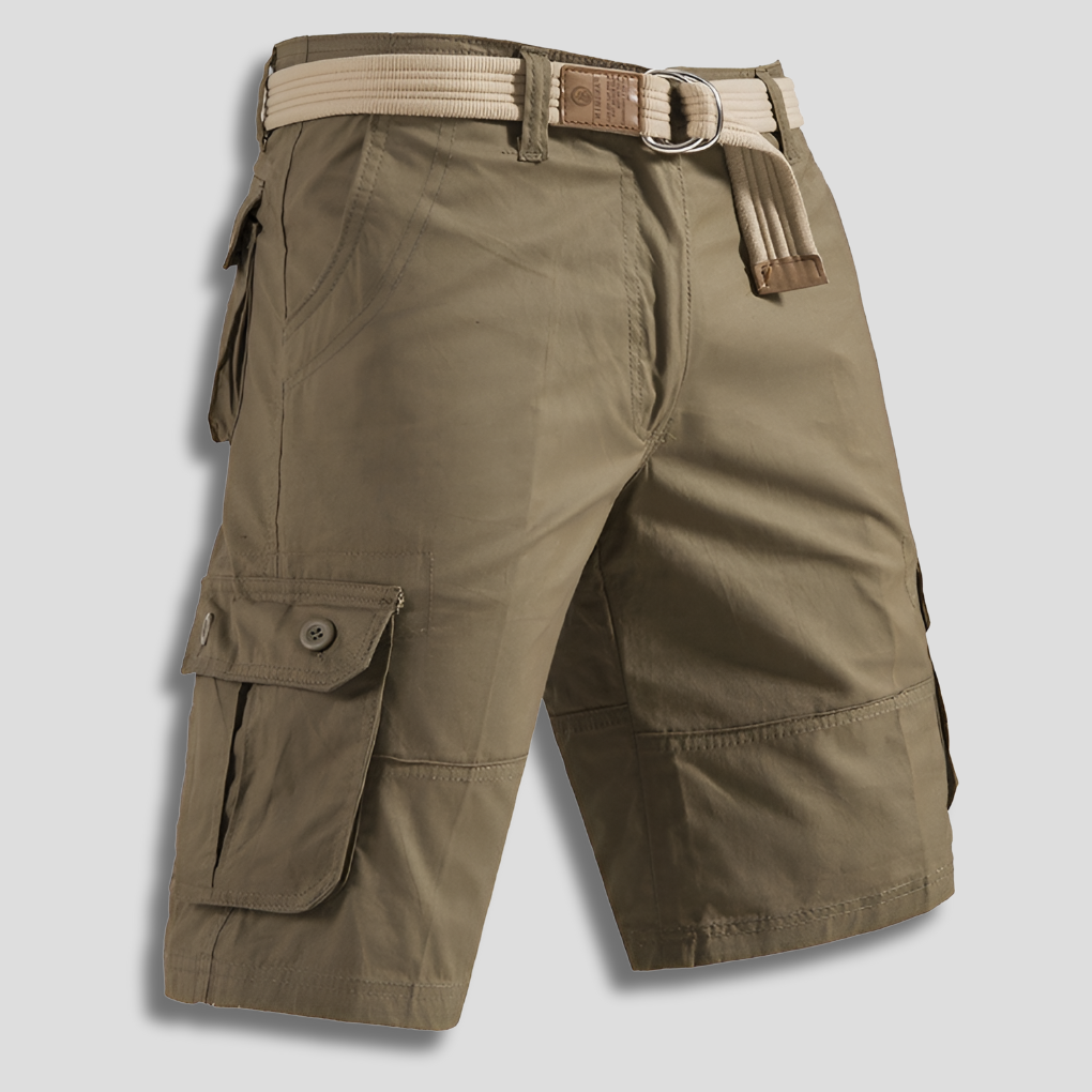 Men's Cargo Shorts Bermuda Multi-Pocket Belted