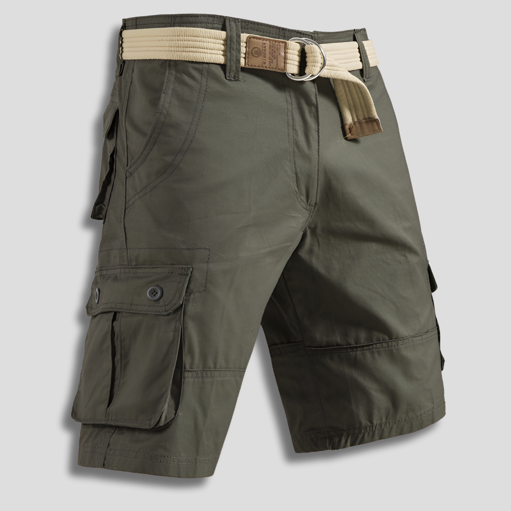 Men's Cargo Shorts Bermuda Multi-Pocket Belted