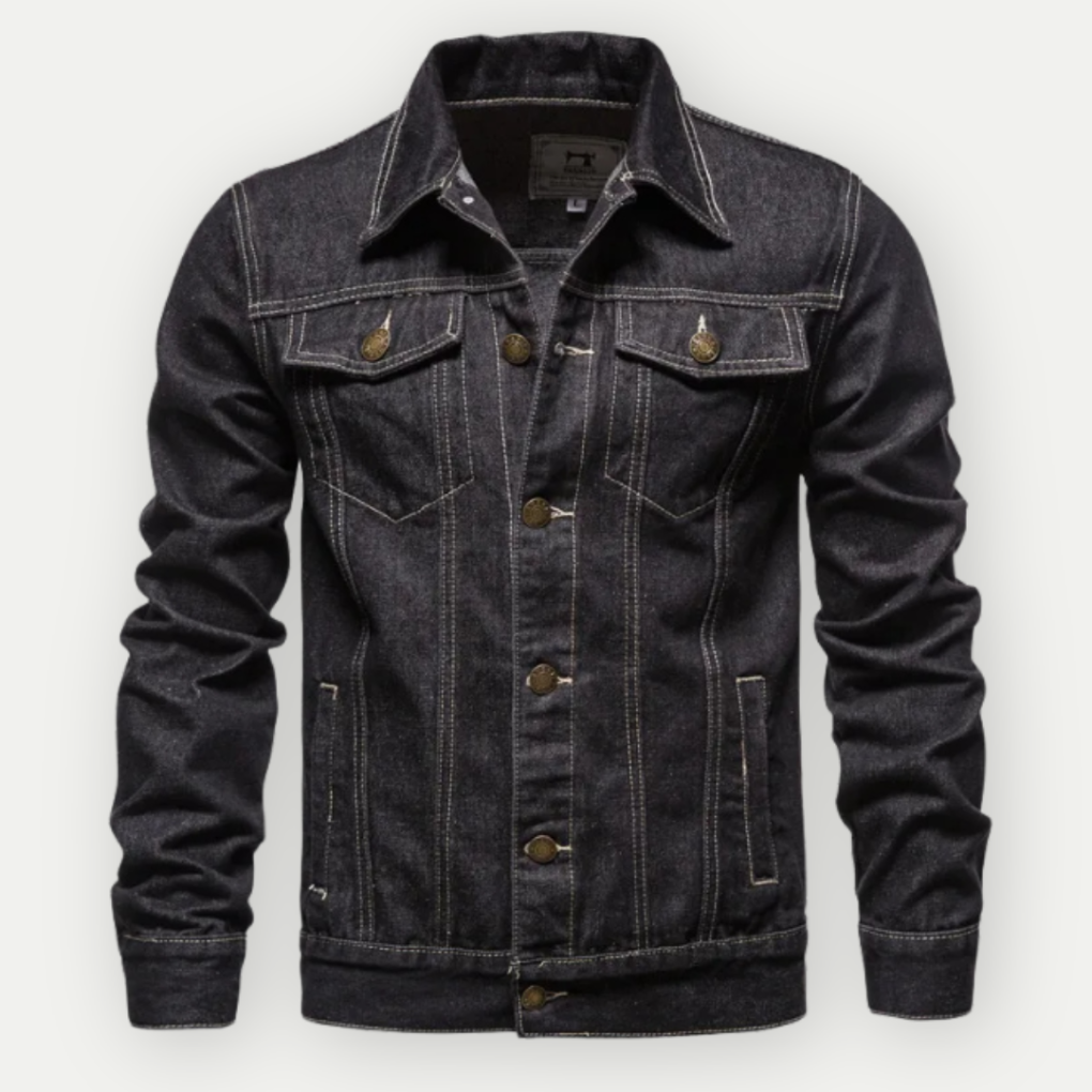 Men's Denim Jean Jacket Trucker Button-Front