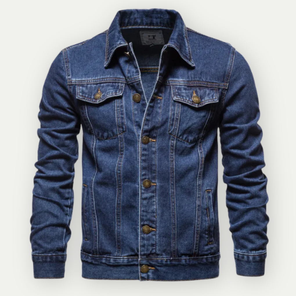 Men's Denim Jean Jacket Trucker Button-Front