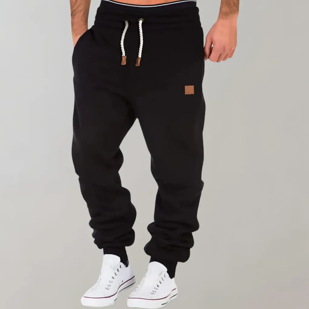 Men's Drawstring Jogger Sweatpants Ribbed Cuff