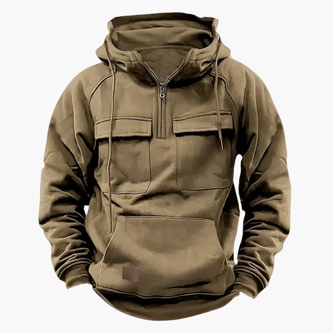 Men's Half Zip Pullover Hoodie Chest Pocket