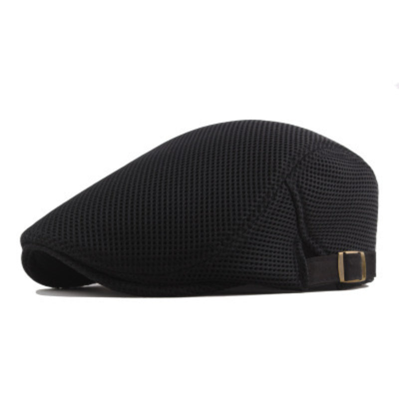 Men's Mesh Beret Flat Cap Adjustable Ivy Cap