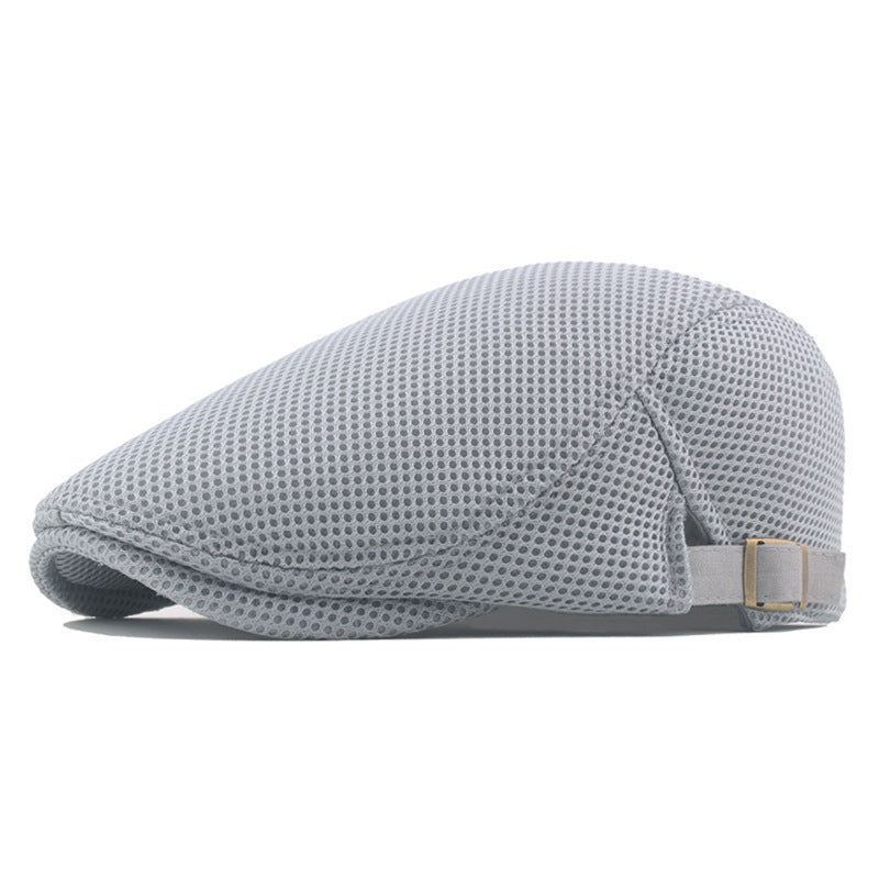 Men's Mesh Beret Flat Cap Adjustable Ivy Cap