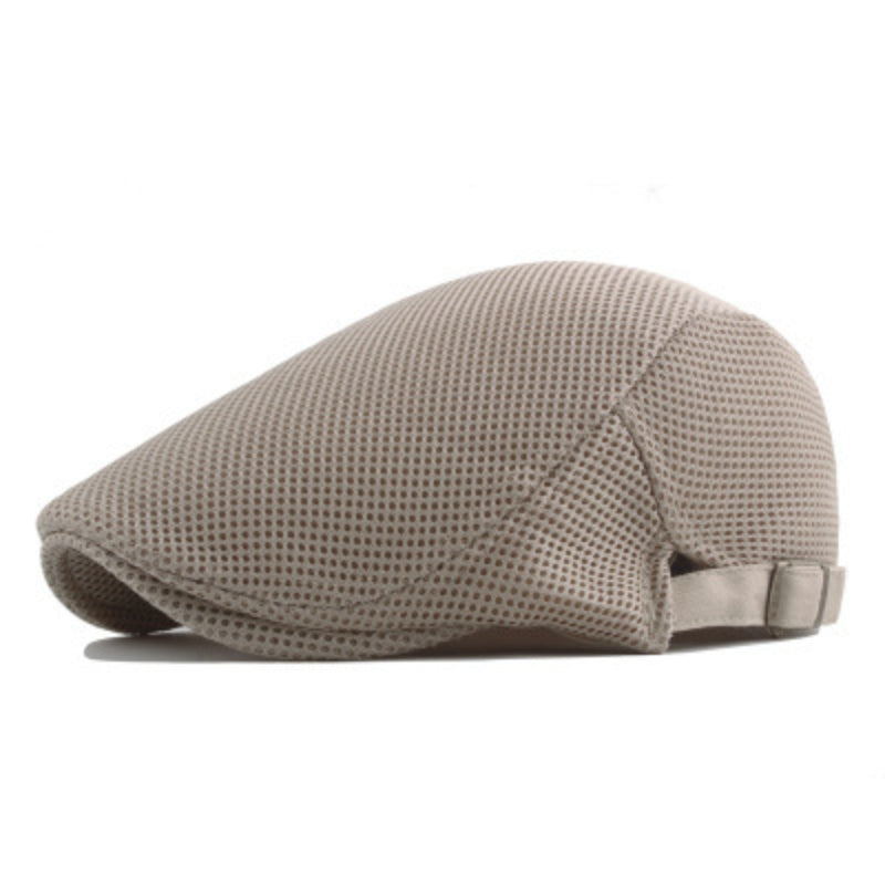 Men's Mesh Beret Flat Cap Adjustable Ivy Cap