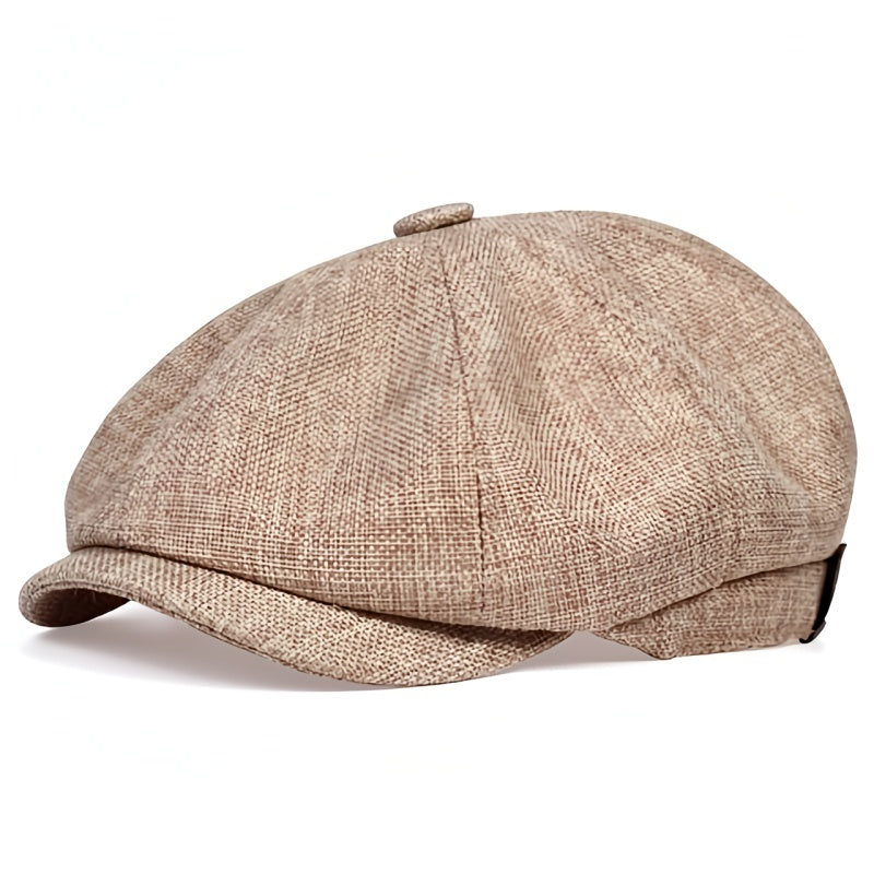Men's Newsboy Cap Herringbone Flat Cap Peaky Blinders Style