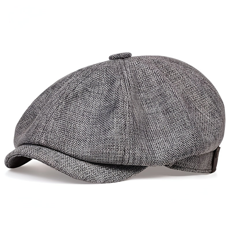 Men's Newsboy Cap Herringbone Flat Cap Peaky Blinders Style