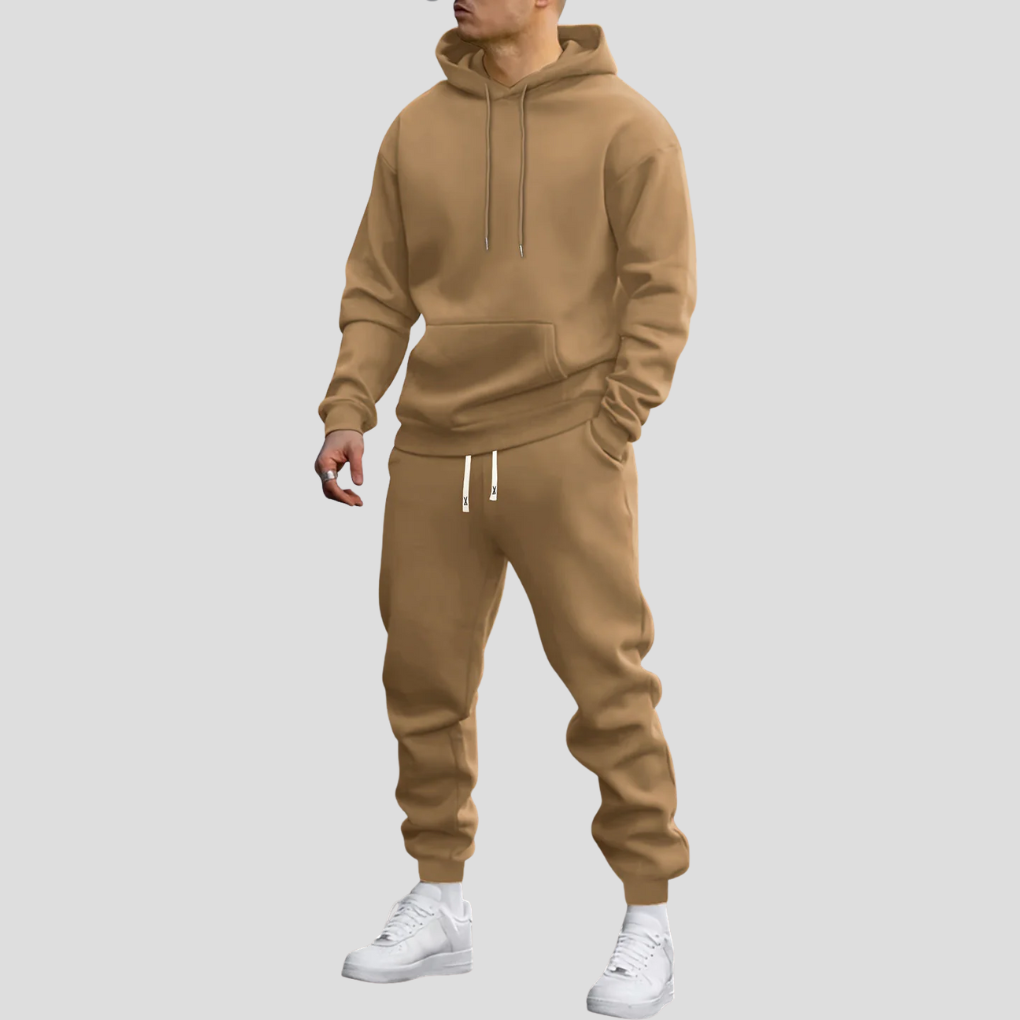 Men's Pullover Hoodie Tracksuit Set with Jogger Pants