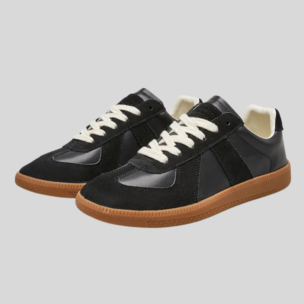Men's Retro Low-Top Sneakers Leather Suede Panel Gum Sole