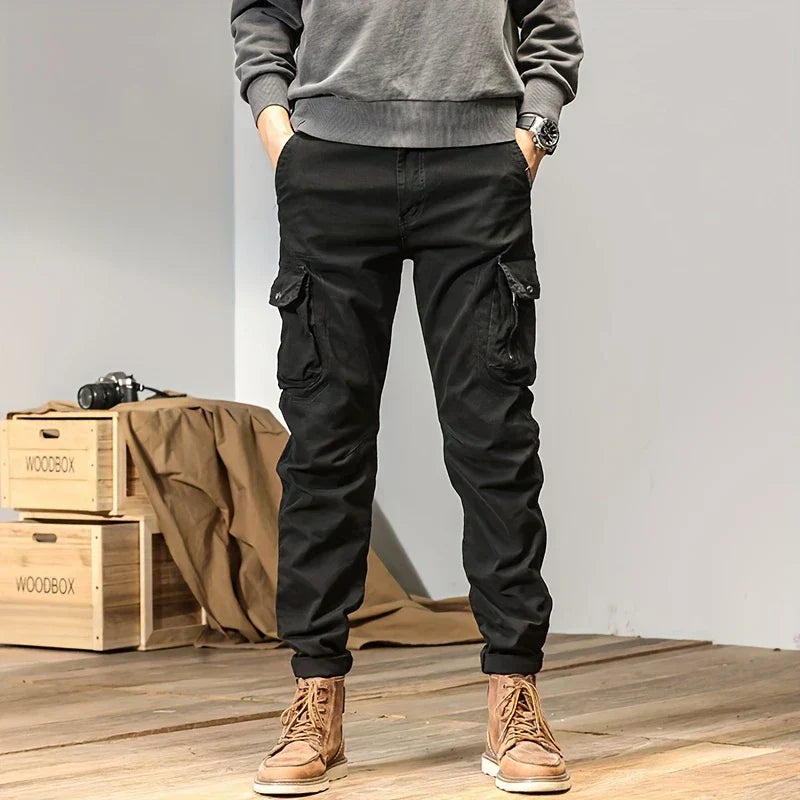 Men's Slim Fit Cargo Jogger Pants Multi-Pocket Tapered Leg