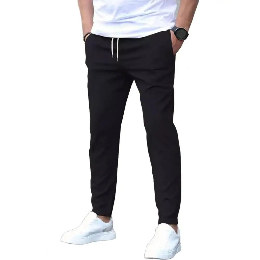Men's Slim Fit Chino Jogger Pants Drawstring Waist