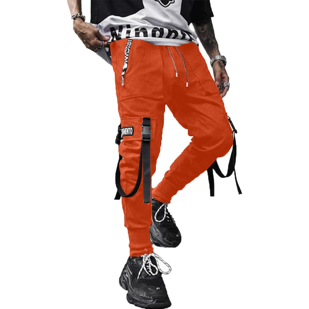 Men's Buckle Strap Cargo Trousers