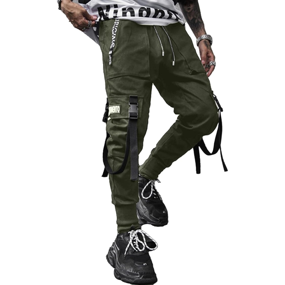 Men's Buckle Strap Cargo Trousers