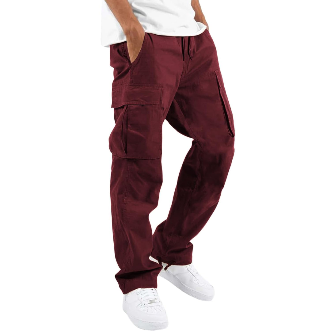 Men's Drawstring Waist Cotton Cargo Trousers