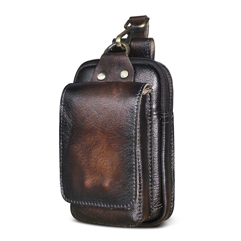 Men's Leather Belt Loop Waist Pouch