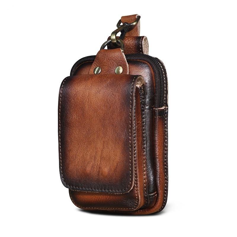 Men's Leather Belt Loop Waist Pouch