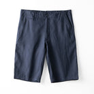 Relaxed tailored pre washed linen short in midnight navy