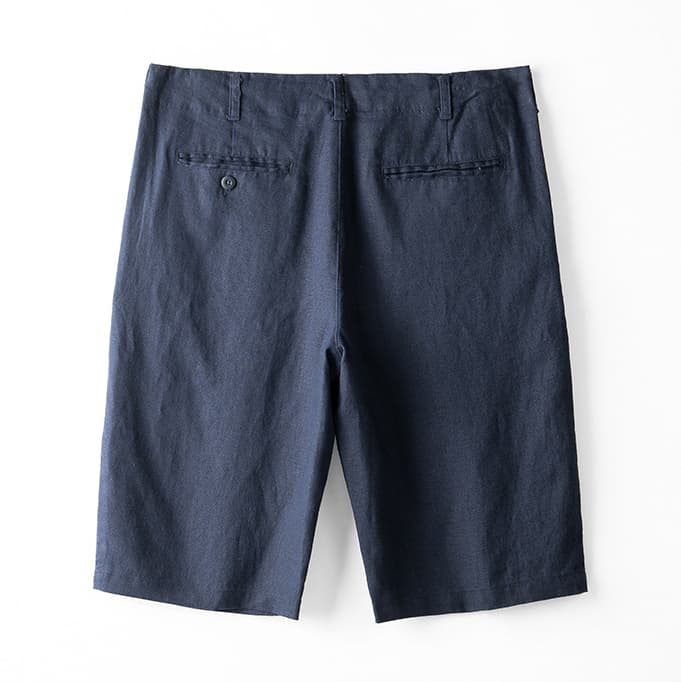 Relaxed tailored pre washed linen short, view 2