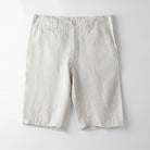 Relaxed tailored pre washed linen short in natural linen