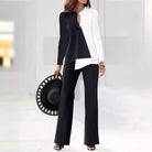 Asymmetric design modern pant suit set, view 1